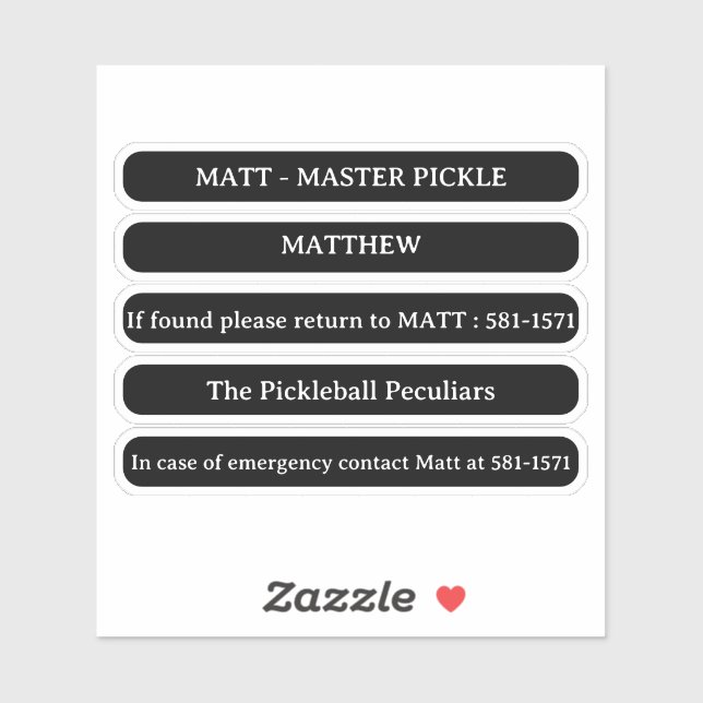 Aufkleber für den individuelle Name an der Kante d (Blatt)