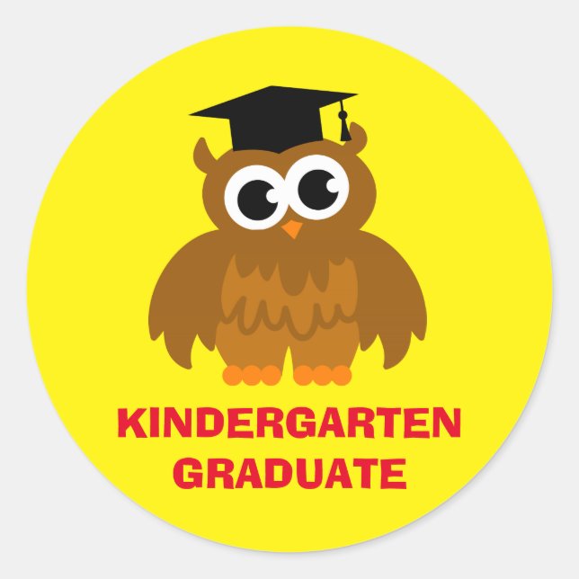 Aufkleber für den Kindergarten mit niedlicher Eule (Vorderseite)