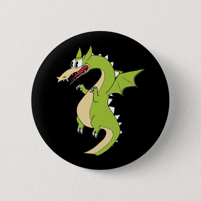 Aufkleber für den Kopfdrachen (grimmiges Streichho Button (Vorderseite)