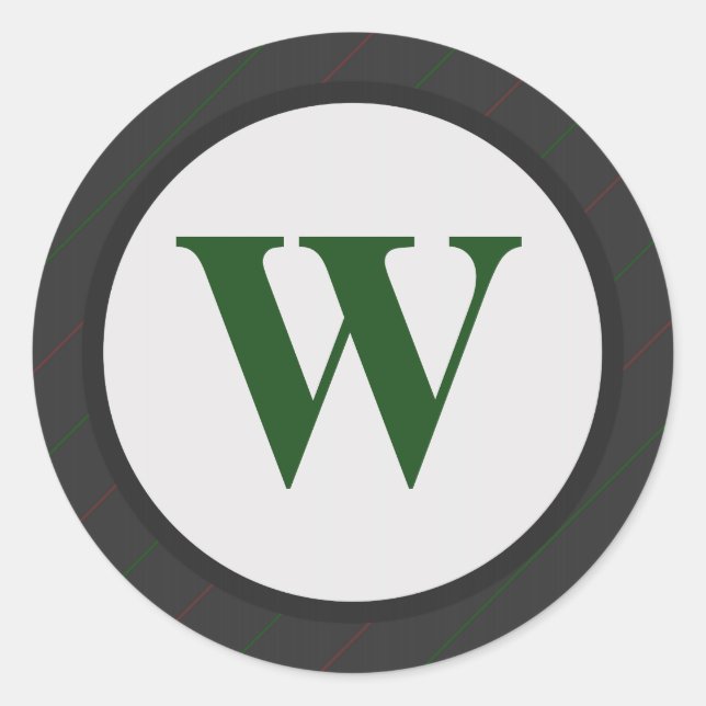 Aufkleber für den mit Monogramm Umschlag Aufkleber (Vorderseite)