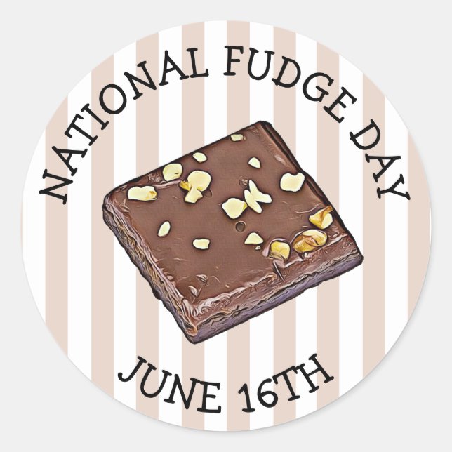 Aufkleber für den National Fudge Day (Vorderseite)