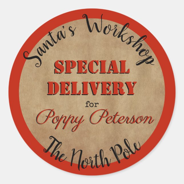 Aufkleber für den offiziellen Santa-Workshop (Vorderseite)