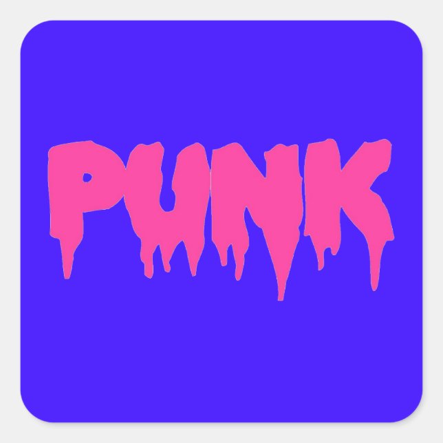 Aufkleber für den Punk-Tropfen-Schriftart - Rosa T (Vorderseite)