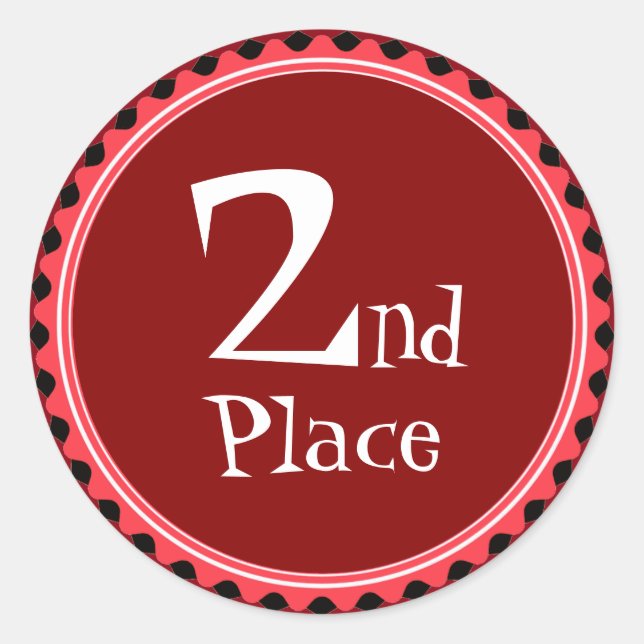 Aufkleber für den Red Second Place des Lehrers (Vorderseite)