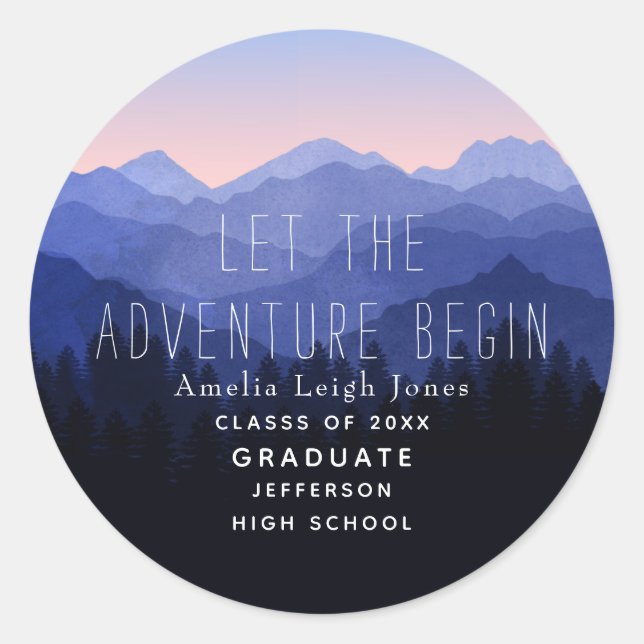 Aufkleber für den rustikalen Berggipfel (Vorderseite)