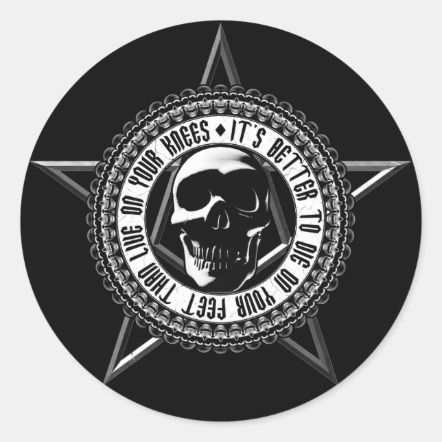 Aufkleber für den Schädel, lebend oder Die (Vorderseite)