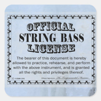 Aufkleber für den String-Bass-Lizenzplatz