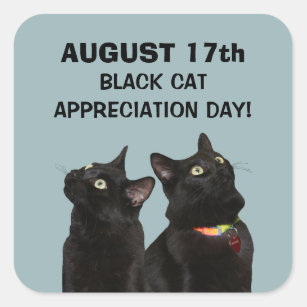 Aufkleber für den Tag der Schwarzen Katze