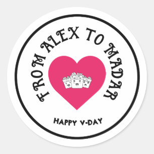 Aufkleber für den Valentinstag - Happy Vale