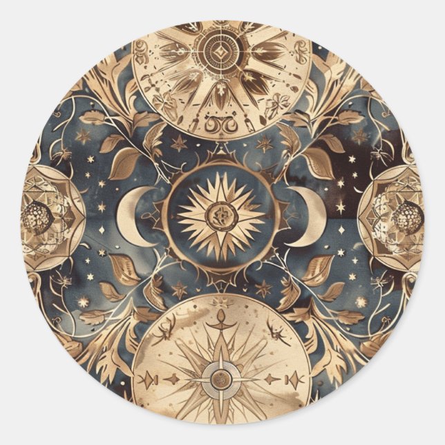 Aufkleber für den Vintagen Star Map benutzerdefini (Vorderseite)