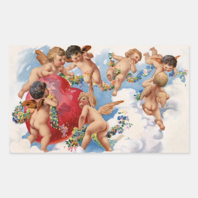 Aufkleber für den Vintagen Valentinstag (Vorderseite)