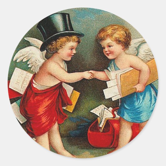 Aufkleber für den Vintagen Valentinstag (Vorderseite)