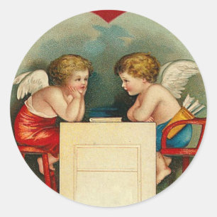 Aufkleber für den Vintagen Valentinstag