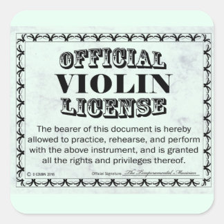 Aufkleber für den Violinlizenzplatz
