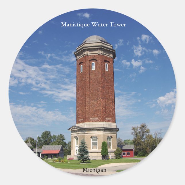 Aufkleber für den Wasserturm von Manistique (Vorderseite)