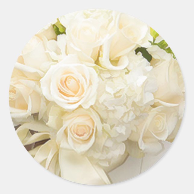 Aufkleber für den weißen Rose-Umschlag Aufkleber (Vorderseite)