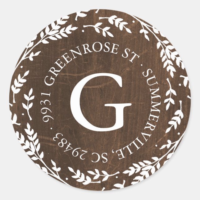 Aufkleber für die Adresse des Rustikal-Wreath-Mono (Vorderseite)
