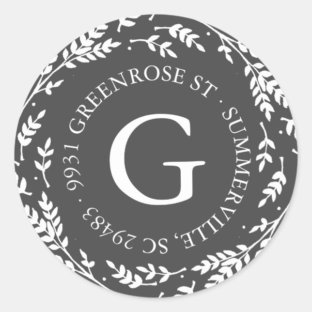 Aufkleber für die Adresse des Rustikal-Wreath-Mono (Vorderseite)