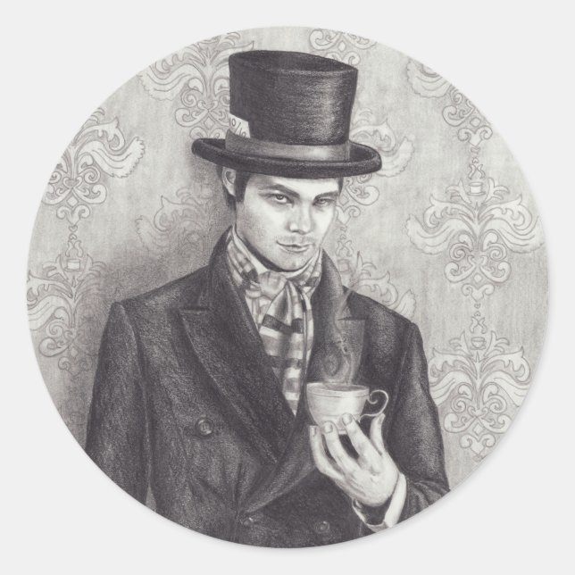 Aufkleber für die Alice im Wunderland Mad Hatter (Vorderseite)