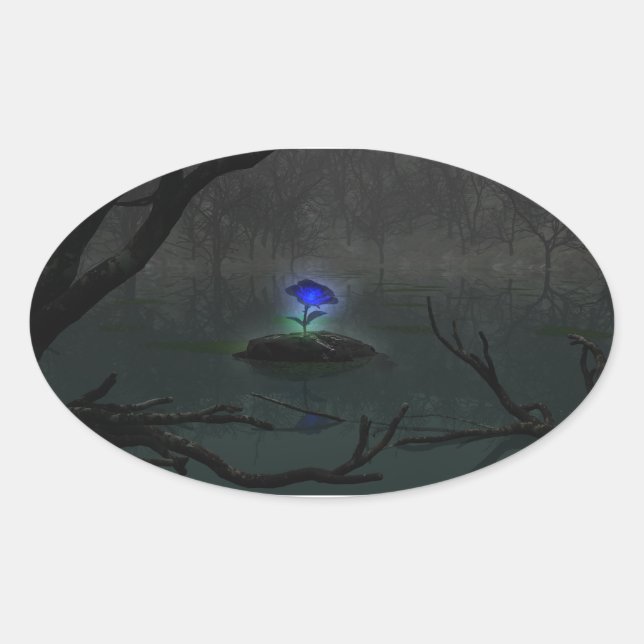 Aufkleber für die blaue Rose (Vorderseite)