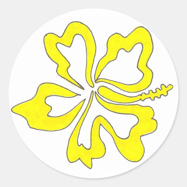 Aufkleber für die Blume von Gelben tropischen Hibi (Vorderseite)