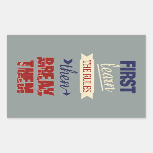 Aufkleber für die Bruchregeln