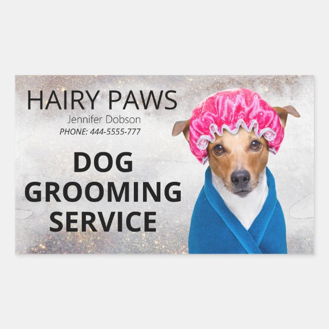 Aufkleber für die Dog Grooming Watercolor Business (Vorderseite)