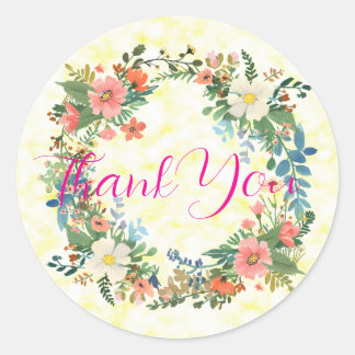 Aufkleber für die Einladung, rosa Kranz