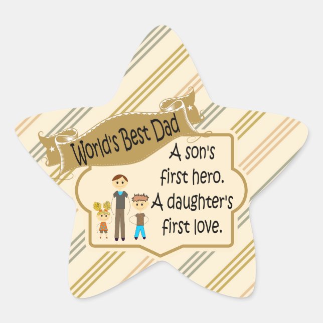 Aufkleber für die erste Liebe der Weltbesten Vater (Vorderseite)