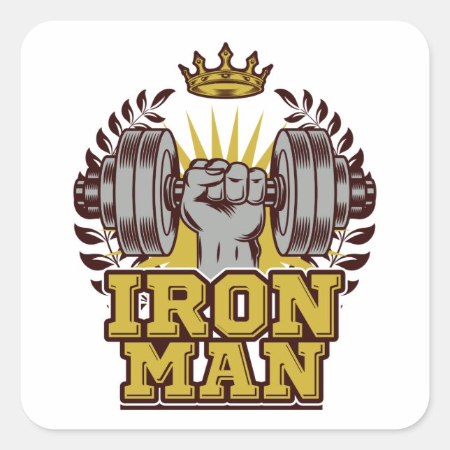 Aufkleber für die Fitness von Iron Man (Vorderseite)