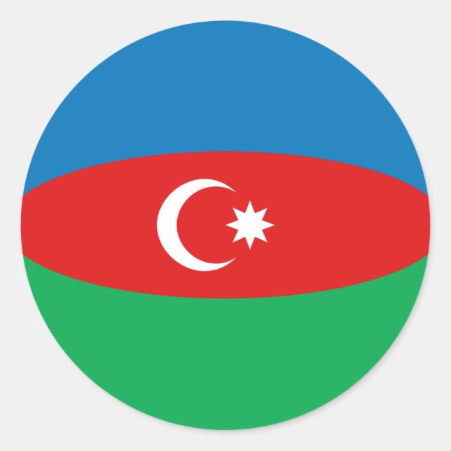 Aufkleber für die Flagge Aserbaidschans (Vorderseite)
