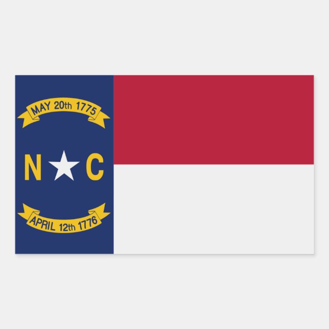 Aufkleber für die Flagge des Staates North Carolin (Vorderseite)