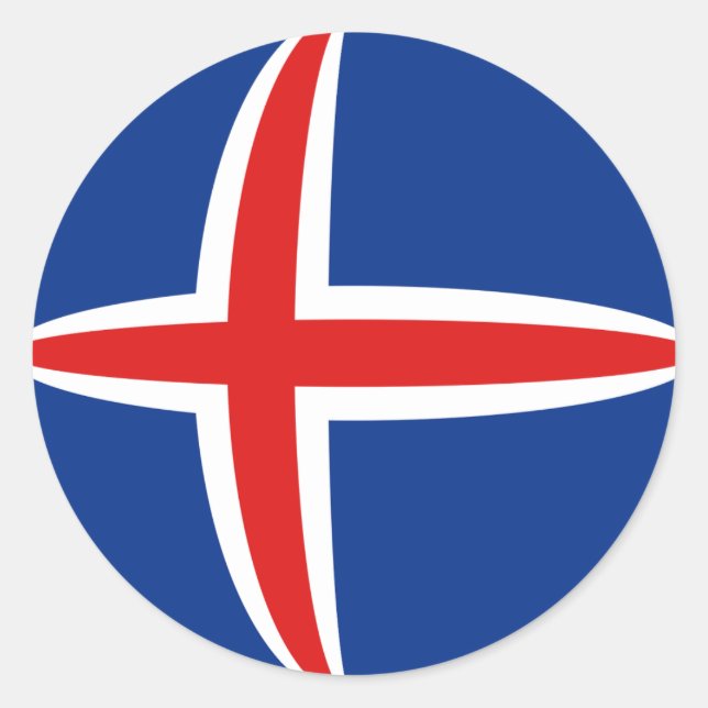Aufkleber für die Flagge Islands (Vorderseite)