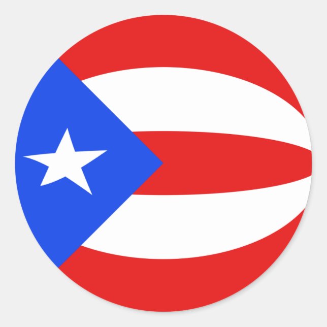 Aufkleber für die Flagge von Puerto Rico Fisheye (Vorderseite)