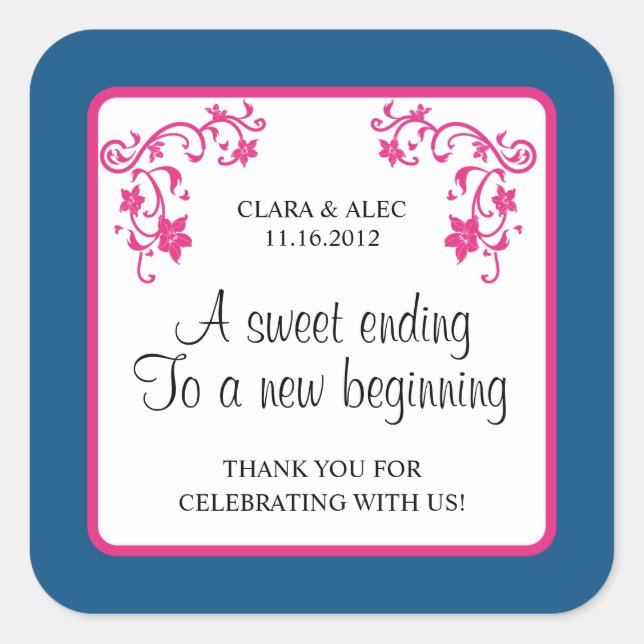 Aufkleber für die Gastgeschenk Hochzeit (Vorderseite)