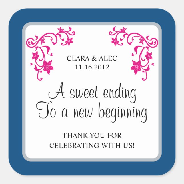 Aufkleber für die Gastgeschenk Hochzeit (Vorderseite)