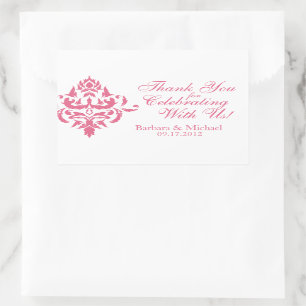 Aufkleber für die Gastgeschenk Hochzeit der rosa D