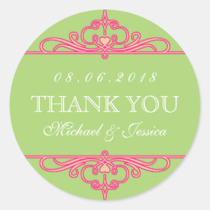 Aufkleber für die Gastgeschenk Hochzeit, grün, Vin