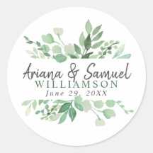 Aufkleber für die Gastgeschenk Hochzeit Lush Green