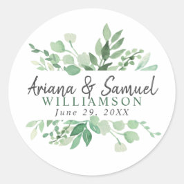 Aufkleber für die Gastgeschenk Hochzeit Lush Green