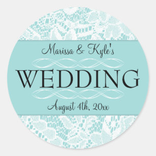 Aufkleber für die Gastgeschenk Hochzeit mit Spitze