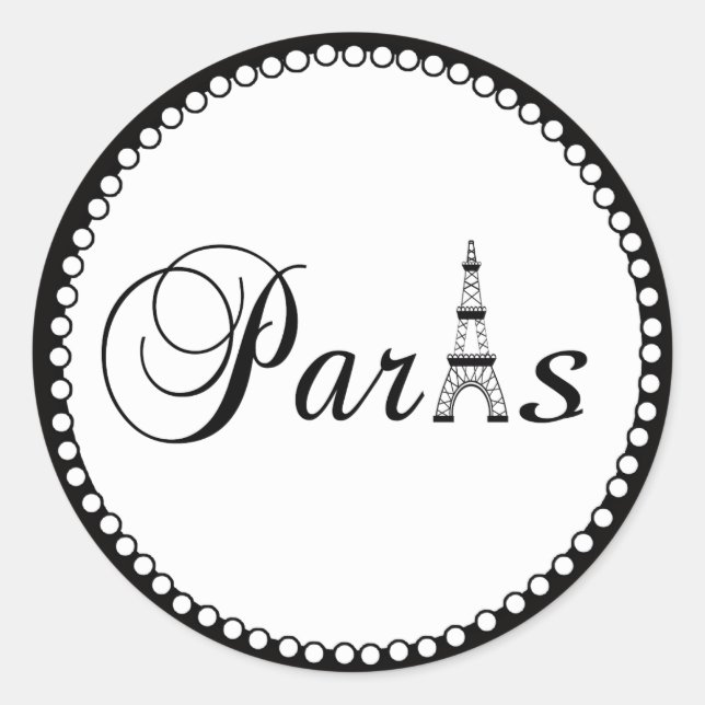 Aufkleber für die Gastgeschenk Hochzeit Paris (Vorderseite)