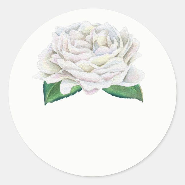 Aufkleber für die Gastgeschenk Hochzeit White Rose (Vorderseite)