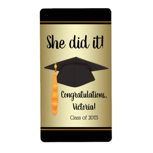 Aufkleber für die Graduationskappe und Flascheneti (Vorne)