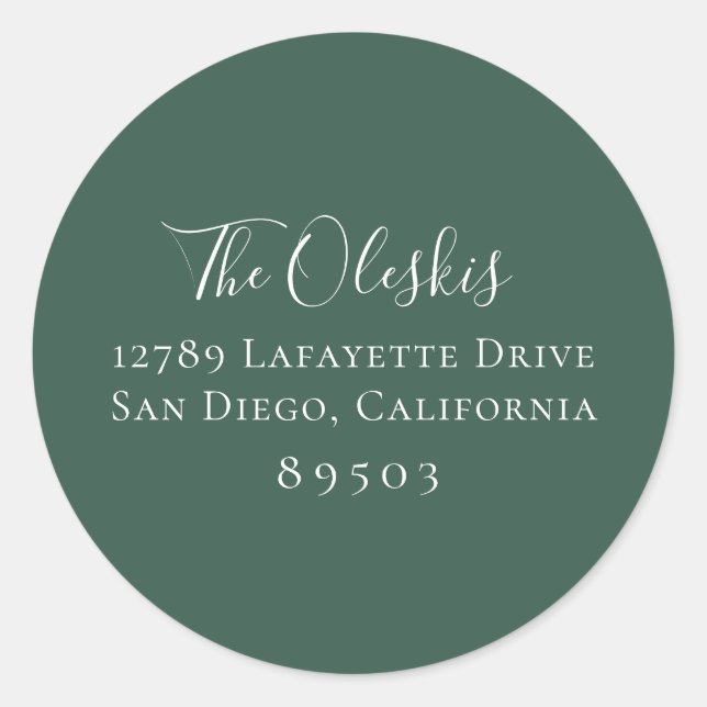 Aufkleber für die grüne Rücksendeadresse Mute Hunt (Vorderseite)