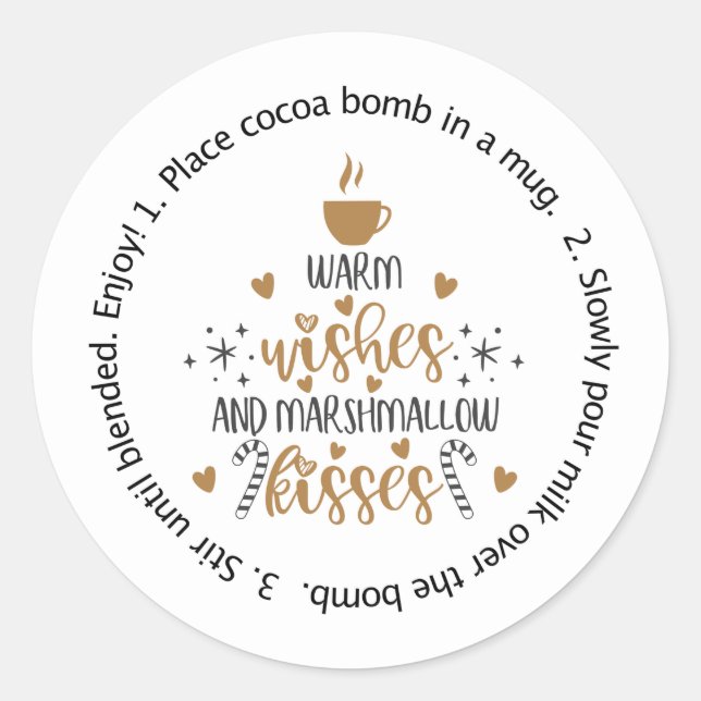 Aufkleber für die Holidacocoa-Bombe, Etikett mit h (Vorderseite)