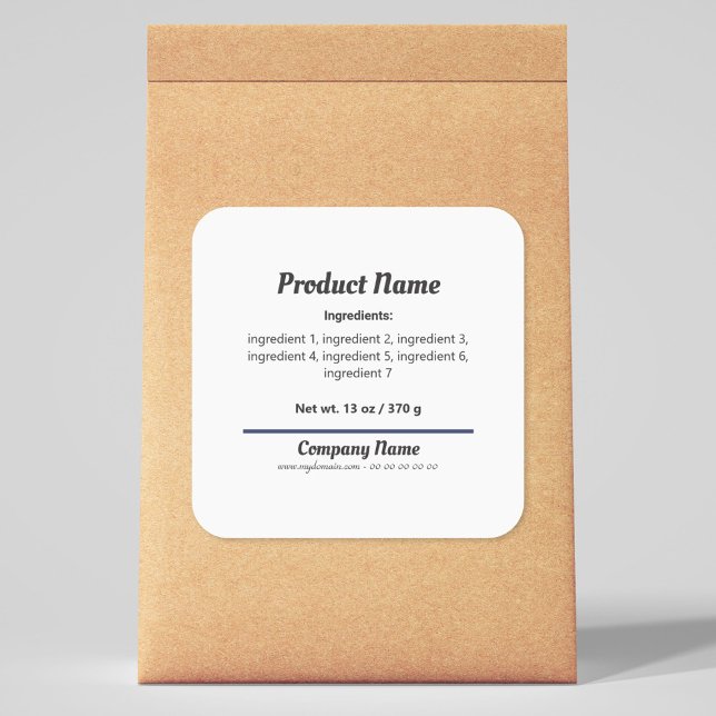 Aufkleber für die Inhaltsstoffliste (Ingredient List Product Label Sticker)