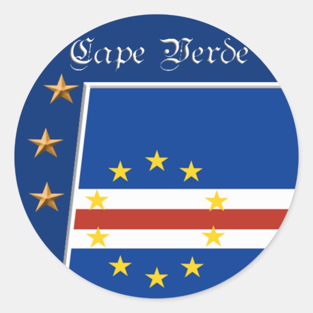 Aufkleber für die kap-verdische Flagge (Vorderseite)