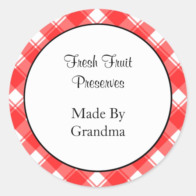 Aufkleber für die Karierte, rote Farbe (Vorderseite)