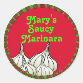 Aufkleber für die Konservierung von Knoblauch und